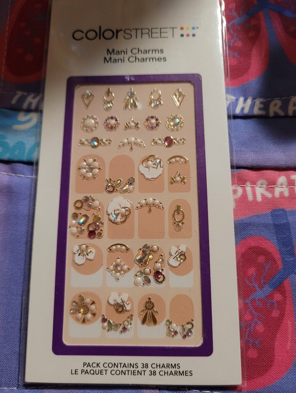 Color Street Gold Nail Charms with Iridescent Rhinestones